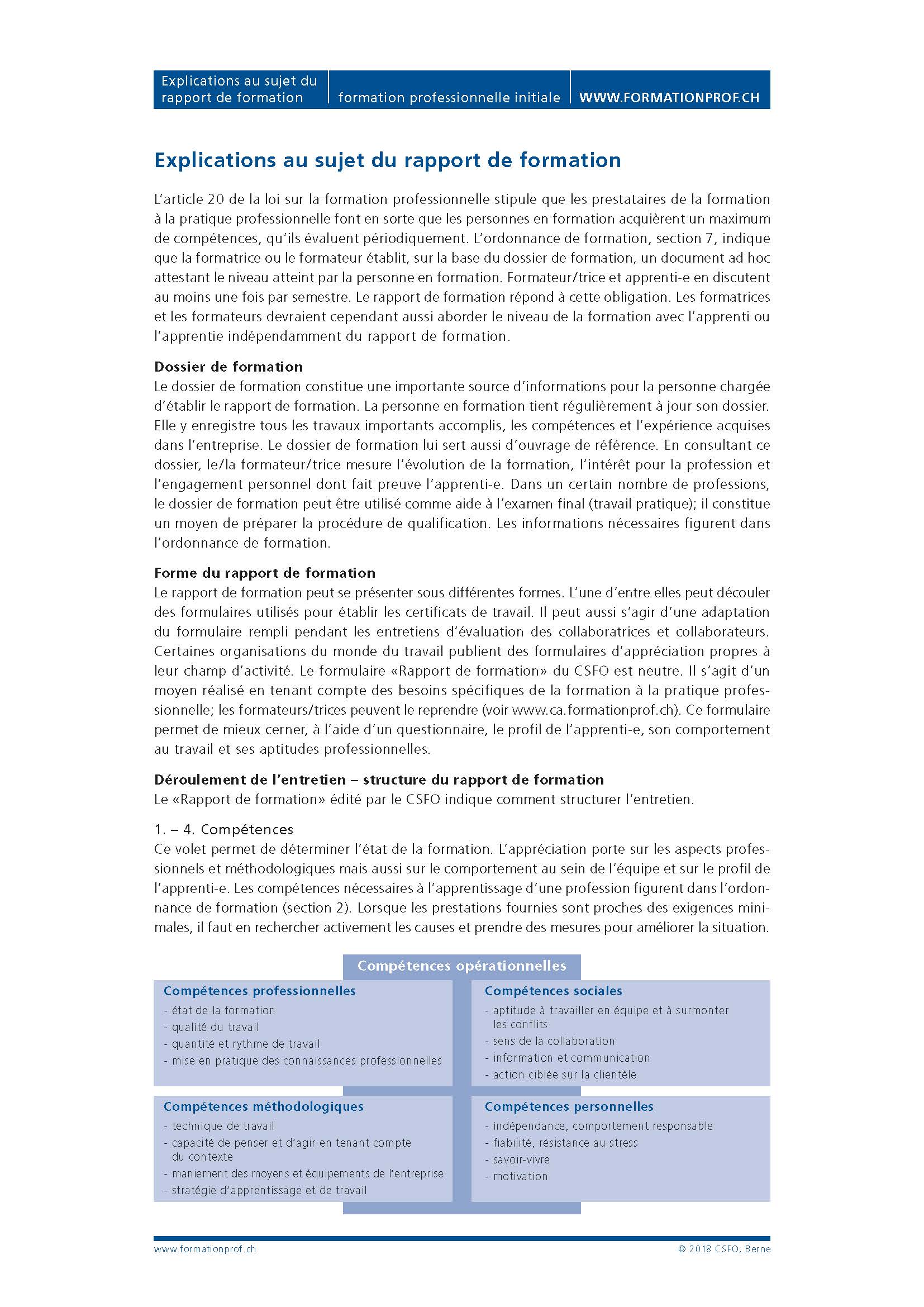 TEST Feuille explicative rapport de formation