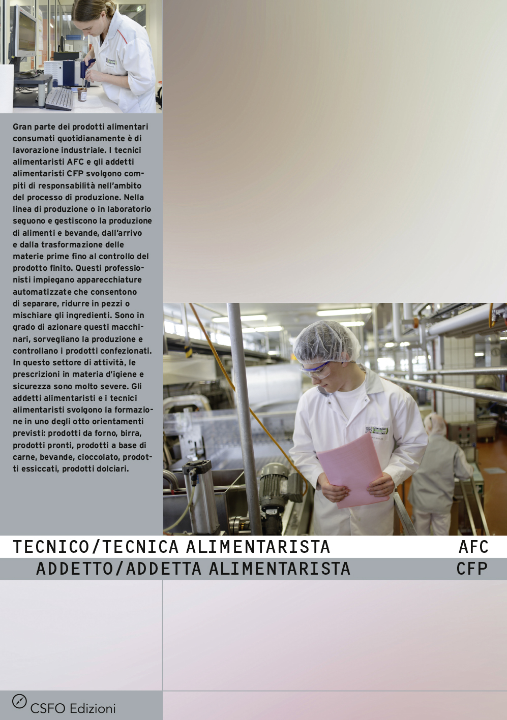 TEST Tecnico/a alimentarista AFC, Addetto/a alimentarista CFP