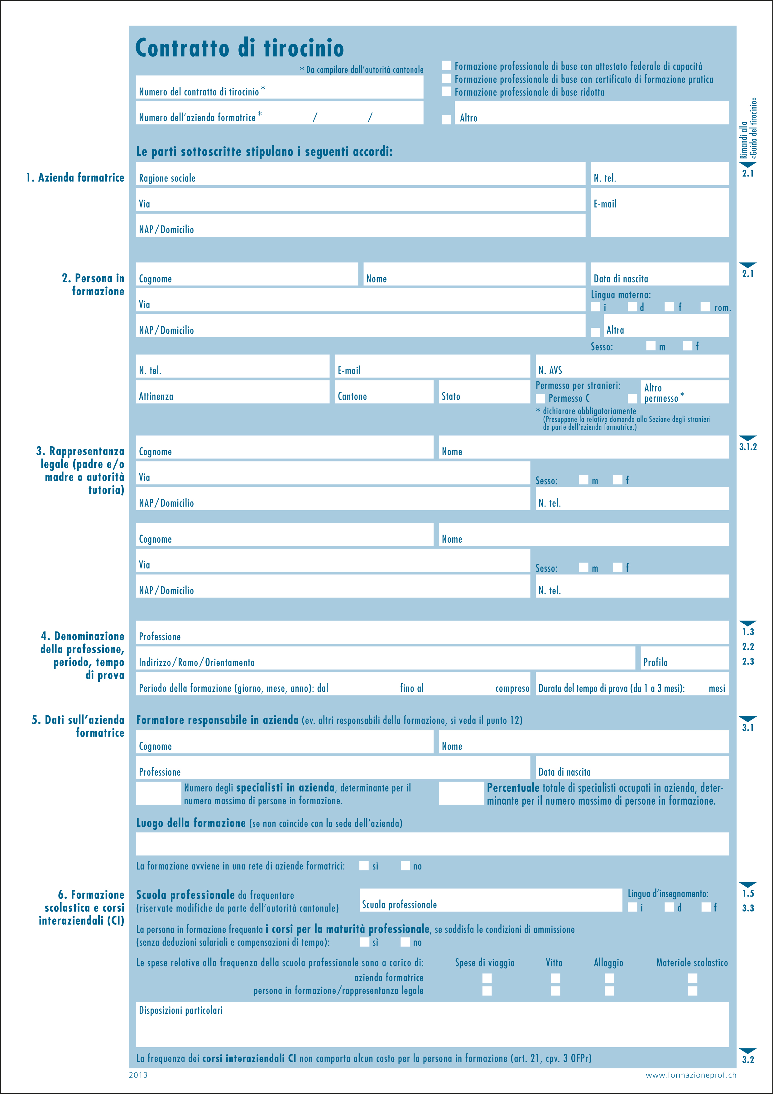 TEST Contratto di tirocinio (set di 10 es.)