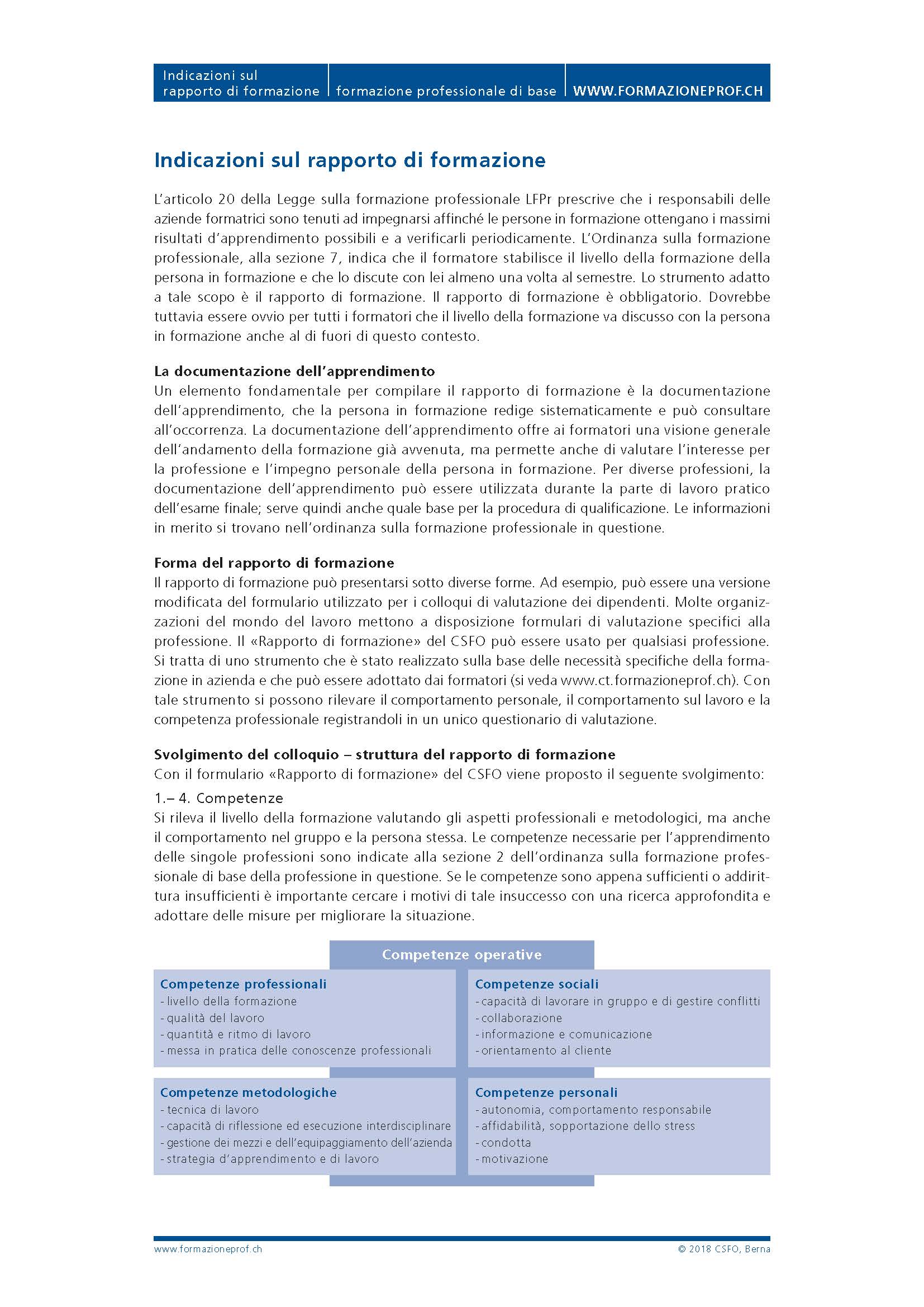 TEST Bollettino informativo rapporto di formazione